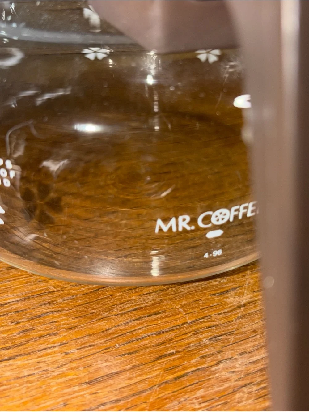 Vintage Mr. Coffee Glass Replacement Pot Carafe 10 Cup Daisy Flowers Brown